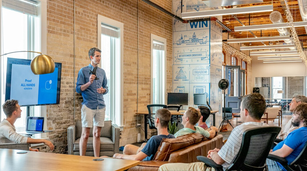 person giving presentation